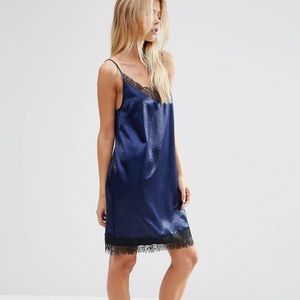 ASOS Satin Cami Slip Dress with Lace